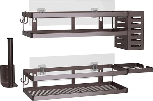 PUSDON Metal Wall Hanging Basket 2 Packs DIY Suitable for Multiple Scenes - Middle Bronze Guardrail Suit