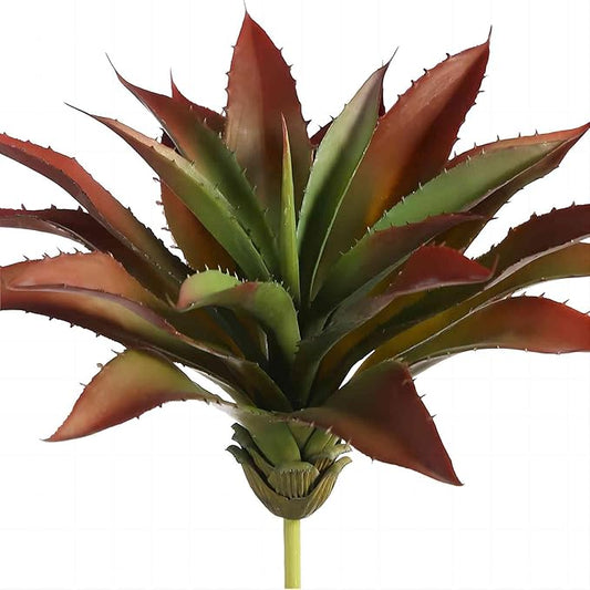 JUSTOYOU Large Artificial Succulents Aloe Plants Real Touch Fake Flowers Unpotted for Home Wedding Festival Arrangement (1, Green-Red)