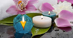 Blooming Lotus Capiz Shell Tealight Candle Holder, Handcrafted Decorative Tea Light Candleholder with Translucent Flower Petals for Ambient Illumination and Natural Elegance, Aquamarine