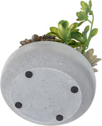 MyGift Assorted Indoor Fake Plants Artificial Succulent Arrangement in Round Gray Cement Planter Pot