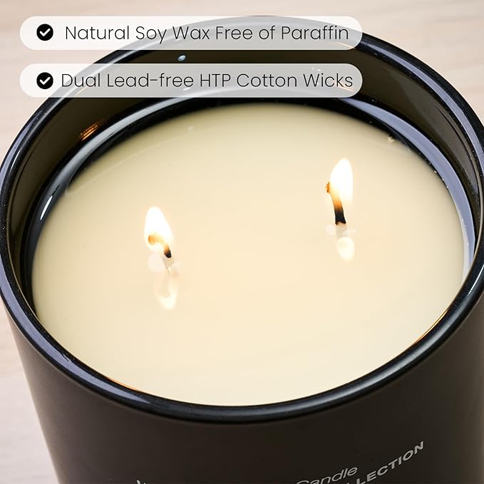M&SENSE Natural Soy Candle| Rose & Lychee | 16.6 oz, 95H Burn | Minimalist Scented Candle for Relaxation, Gifting, Home Décor | for Bedroom, Office, Party Large