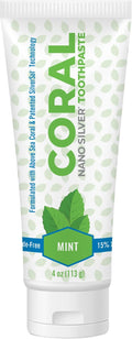 Coral Nano Silver Mint Toothpaste, Natural Fluoride Free Teeth Whitening Toothpaste, Coral Calcium Nano Silver Infused SLS Free - 4 Ounces