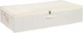 Under the Bed Storage Bins, Closet Organizers with Reinforced Handles for Blanket, Sheets, Pillows, Towels, Shoes, Beige, 1 Pack, 23.6 x 11.8 x 5.9 Inch