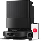 roborock Qrevo Series Robot Vacuum and Mop, 8000Pa Suction, Upgraded from Qrevo S, Anti-Tangle Brushes, Smart Obstacle Avoidance, Auto Mop Washing, All-in-One Dock, 200RPM Spinning Mops, Black(QV 35A)