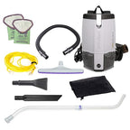 ProTeam Vacuum Backpack, ProVac FS 6 Commercial Backpack Vacuum Cleaner with HEPA Media Filtration and Small Business Kit, 6 Quart, Corded