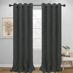 Easy-Going Blackout Curtains for Bedroom, Solid Thermal Insulated Grommet and Noise Reduction Window Drapes, Room Darkening Curtains for Living Room, 2 Panels (52x96 in,Dark Gray)