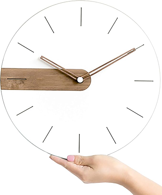Stephanie Imports Modern Minimalist Exposed Wood Silent Wall Clock (Numberless)