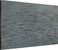 SIGNWIN 46"x60" Extra Large Framed Wall Art Gray School of Fish Minimalist Ocean-Inspired Marine Life Illustration for Home Living Room Bedroom Decor (Frame Assembly Required)