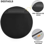 32 Inch Silver Round Bathroom Mirror - Wall Mounted Circle Mirror with Metal Frame, Modern Mirror Suitable for Bathroom, Vanity, Entryway, Living Room, Wall Decor