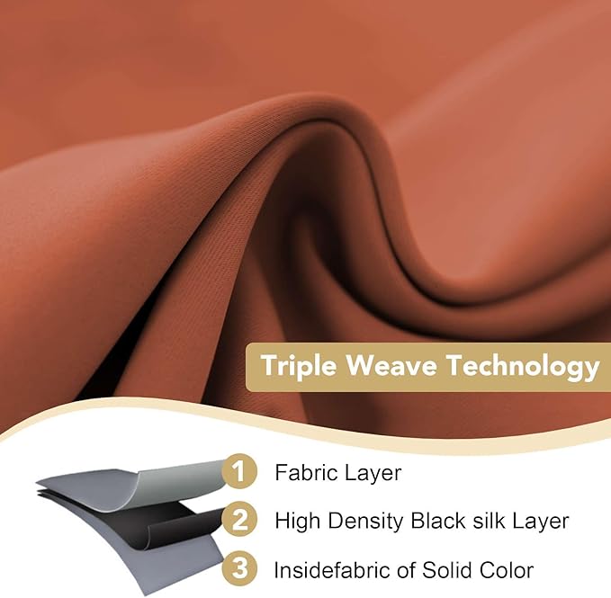 H.VERSAILTEX Solid Thermal Insulated Grommet Blackout Window Curtain Panels for Nursery & Infant Care - Orange - 52" W x 72" L - Set of 2 Panels