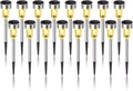 Solar Lights Outdoor Waterproof, Stainless Steel LED Landscape Lighting, Solar Garden Lights Solar Powered, Outdoor Solar Lights for Yard, Pathway, Walkway, Patio, Lawn - 16 Pack (Warm White)