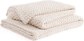 YnM Chunky Cotton Knit Throw Blanket, Cable Knit Throws for Bed Couch Sofa, Comfy & Relaxing, Decorative Piece for Farmhouse Modern Boho Rustic Scandinavian Chic Vibe, Cream White 60x80 Inches
