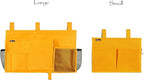Surblue Bedside Caddy Hanging Bed Organizer Storage Bag Pocket for Bunk and Hospital Beds, College Dorm Rooms Baby Bed Rails, Camp 4 Pockets and 2 Hooks (Small, Yellow)