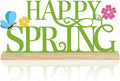 COCHIE Metal Happy Spring Sign, Spring Decorations for Home, Office, Shelf, Mantel, Indoor, Spring Flower Decor, Spring Butterfly Table Top Party Decoration (Spring)