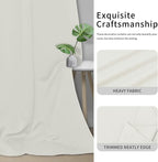 Easy-Going Blackout Curtains for Bedroom, Solid Thermal Insulated Grommet and Noise Reduction Window Drapes, Room Darkening Curtains for Living Room, 2 Panels (34x54 in, Ivory)