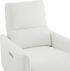CHITA Power Recliner Chair Swivel Glider, FSC Certified Upholstered Faux Leather Living Room Nursery Reclining Sofa Chair with Lumbar Support, White