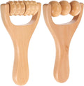 2pcs Wooden Massage Rollers Trigger Point Roller Muscle Relaxation Bead Massage Tools for Neck Back Leg Foot Arm