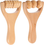 2pcs Wooden Massage Rollers Trigger Point Roller Muscle Relaxation Bead Massage Tools for Neck Back Leg Foot Arm
