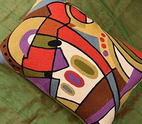 Lumbar Kandinsky Contemporary Throw Pillows - Musical | Modern Pillow Cases | Abstract Pillows | Modern Accent Pillow | Abstract Chair Cushions | Handmade Cushion | Wool Size 14x20