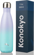 Insulated Water Bottles,17 oz Double Wall Stainless Steel Vacumm Metal Flask for Sports Travel,Lavender Green