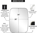 ANDY STAR Chrome Bathroom Mirror, 28x36 Inch Stainless Steel Metal Frame Oblong Bathroom Mirror for Vanity, 1’’ Deep Wall Mounted Vertically/Horizontal