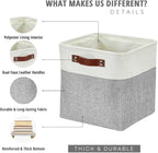 DECOMOMO Storage Cubes, 11x11 Cube Storage Bins, Baskets for Shelves (Grey & White, Cube 11" - 4 Pack)