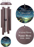Personalized Sympathy Wind Chimes, 36inch Customized Wind Chime, Memorial Gifts for Loss of Loved One, Wind Chimes in Loving Memory of Dad/Mom, Condolences Gifts for Funeral