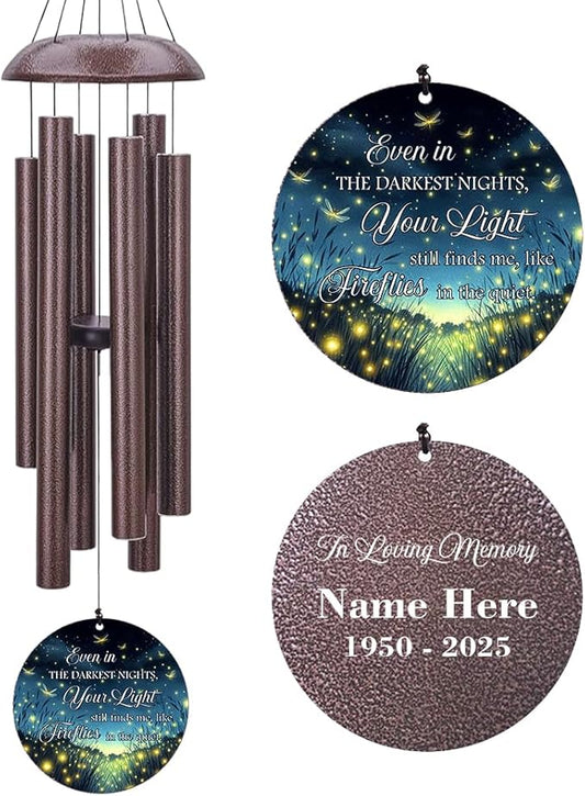 Personalized Sympathy Wind Chimes, 36inch Customized Wind Chime, Memorial Gifts for Loss of Loved One, Wind Chimes in Loving Memory of Dad/Mom, Condolences Gifts for Funeral