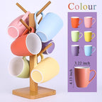 Coffee Mugs Set of 6, 12oz Ceramic Coffee Mugs with Handle, Colorful Matte Porcelain Coffee Mug for Latte, Tea, Cocoa, Cappuccino, Cups for Women Men for Home Restaurant Mug(Multicolour)