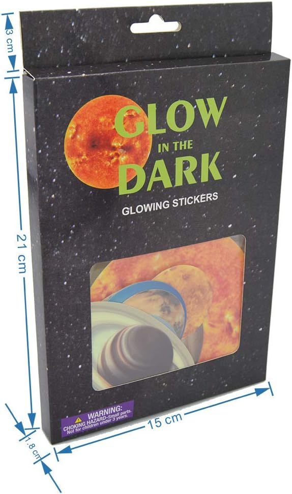 Quanhaigou Glow in The Dark Stars and Planets, Bright Solar System Wall Stickers -Glowing Ceiling Decals for Kids Room,Shining Space Decoration