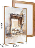 HPINUB Jesus Easter Framed Canvas Wall Art Set,Large Religious Christian Bible Verse Wall Decor,Resurrection Sunday Artwork for Living Room,Church Christian Easter Gift -24"x36"x3