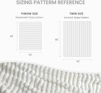 Cozy Bliss Faux Fur Throw Blanket for Couch, Cozy Warm Plush Striped Blanket for Sofa Bedroom Living Room, 50 * 60 Inches Cream White