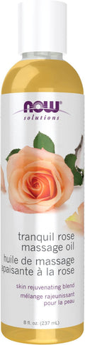 NOW Foods Solutions, Tranquil Rose Massage Oil, Body Moisturizer for Dry Sensitive Skin, Promotes Healthy-Looking Skin, 8-Ounce
