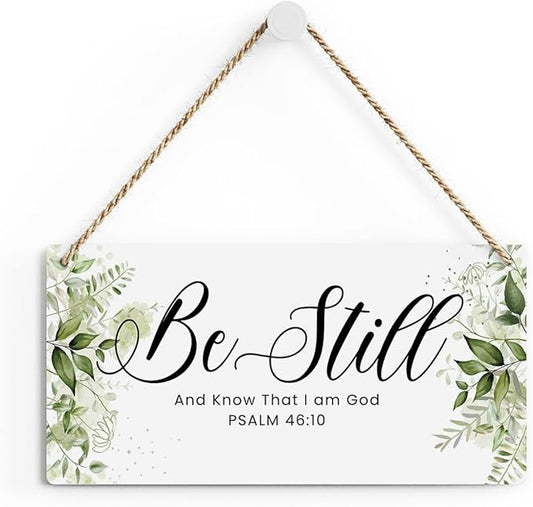 Be Still And Know That I Am God Prayer Room Decor Rustic Bible Verse Sign Scripture Printed Wood Sign Wall Art Religious Gifts Faith Based Gifts