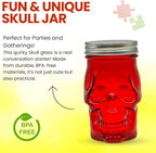 Generic 14 oz Colorful Skull Glass Mason Jar – Mix & Match 7 Vibrant Colors, Large & Durable! (Yellow)