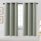 H.VERSAILTEX Blackout Curtains for Bedroom Thermal Insulated Room Darkening Living Room Curtains 72 Inch Long Grommet Privacy Protection Window Curtain Panels/Drapes for Nursery,2 Panels,Light Sage