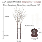 Birchlitland Lighted Brown Branches 32IN 100 LED with Timer Battery Operated, Artificial Tree Branch with Warm,Willow Branch Lights for Home Bedroom Fireplace Christmas Holiday Decoration