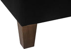Adeco 17.5" Square Fabric Ottoman with Storage - Upholstered Cotton Linen Foot Rest - Flip Top Footstool with Sturdy Wood Legs, Small Cube Coffee Table Extra Seat for Living Room, Bedroom, Black