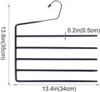 Nature Smile Pants Hangers 3pack, Heavy Duty Multi Layers Space Saving Slack Hangers,Non Slip 5 Tier Open-Ended Pants Hanger Closet Storage Organizer for Garden Flags Trousers Jeans Scarf
