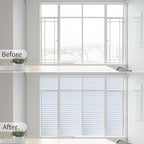 Window Privacy Film with Installation Tools, Blinds Pattern, Static Cling, Anti UV, Heat Control, Ideal for Home Shower Office Glass Door (Blinds Pattern, 17.5X78.7Inch)