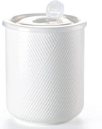 Food Storage Containers with Airtight Lids: Ceramic Canister Sets for Kitchen Countertop - Porcelain Jar for Coffee Tea Flour Sugar Rice Cookies Candy - White (75 oz)