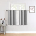 ChrisDowa Small Window Curtains for Kitchen and Bedroom - Grommet Short Thermal Insulated Room Darkening Curtains (2 Panels, Light Grey, 52 x 36 Inch)