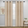 Easy-Going Blackout Curtains for Bedroom, Solid Thermal Insulated Grommet and Noise Reduction Window Drapes, Room Darkening Curtains for Living Room, 2 Panels(42x84 in, Beige)