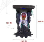 Haunted Hill Farm Tombstone Lifter by Tekky, Battery-Operated, Sound Activated Animatronic Zombie with Sound Effects and Lights for Indoor or Covered Outdoor Creepy Halloween Decoration