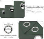 Easy-Going Blackout Curtains for Bedroom, Solid Thermal Insulated Grommet and Noise Reduction Window Drapes, Room Darkening Curtains for Living Room, 2 Panels (34x45 in, Greyish Green)
