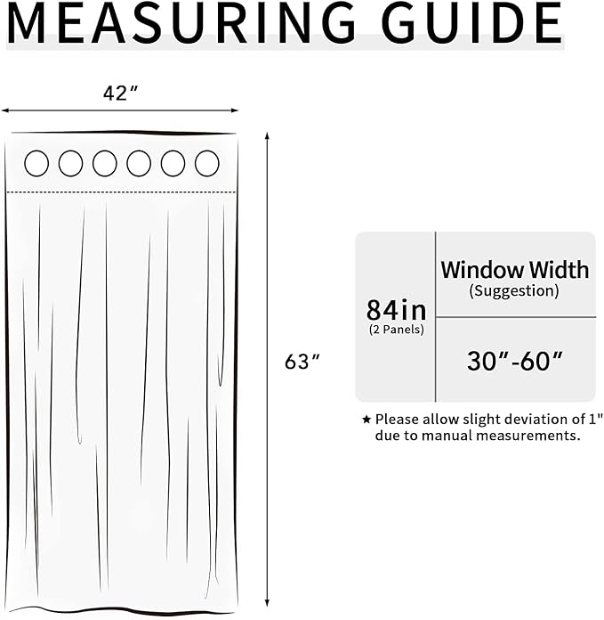 Easy-Going Blackout Curtains for Bedroom, Solid Thermal Insulated Grommet and Noise Reduction Window Drapes, Room Darkening Curtains for Living Room, 2 Panels(42x63 in, Black)