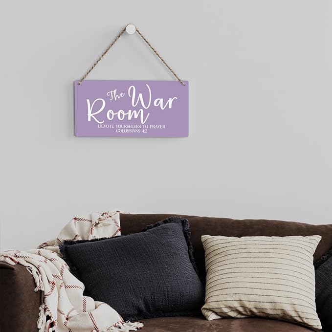 Purple Decor Rustic War Room Decor Christian Decoration Bible Verse Wood Decoration Sign Christian Scripture Printed Wood Sign Wall Art Religious Gifts Faith Based Gifts
