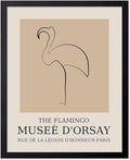 Poster Master Vintage Poster - Retro Minimalist Print - Gift for Artist, Housewarming - Flamingo, Line Drawing, Sketch, Abstract - Wall Decor for Living Room, Bedroom, 16x20 Black Framed