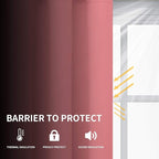 Easy-Going Blackout Curtains for Bedroom, Solid Thermal Insulated Grommet and Noise Reduction Window Drapes, Room Darkening Curtains for Living Room, 2 Panels (52x84 in,Pink)
