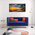 DZL Art S74762 Canvas Painting Print Paradise Tropical Island Beach with Palms Photograph Print Nature Pictures Wall Art Canvas Prints Painting for Living Room Bedroom Decor Office Wall Decor